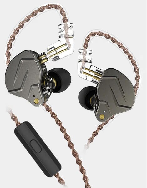 KZ Acoustics ZSN Pro with microphone Gray earphones 3,5mm Image 1