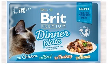 BRIT Premium Cat Gravy Fillet dinner plate - wet cat food - 4x85g Image 1