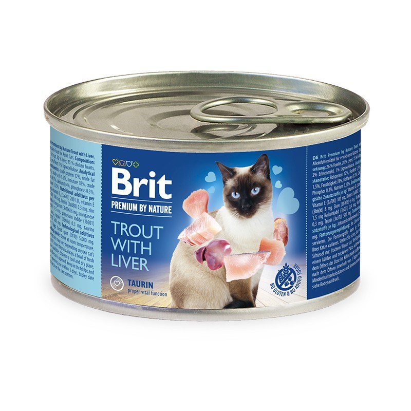 BRIT PREMIUM BY NATURE Wet cat food - Trout with liver 200 g Image 1