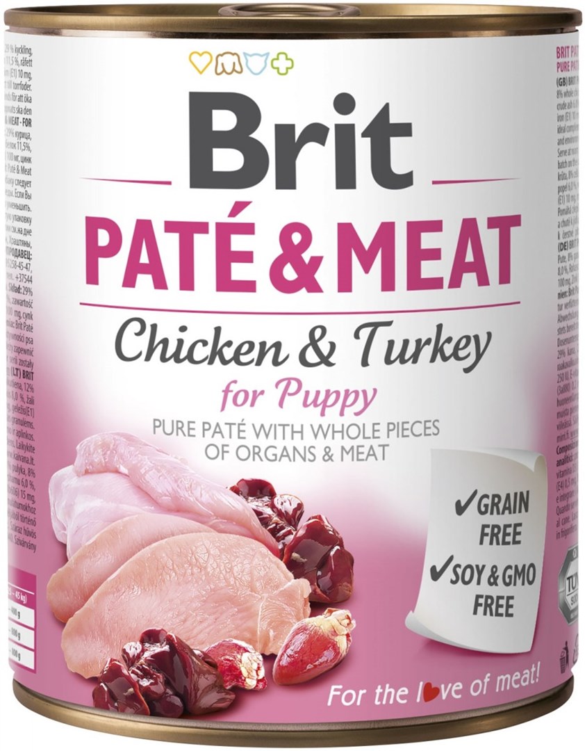 BRIT Paté & Meat Puppy - 800g Image 1