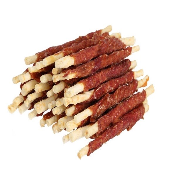 HILTON Duck wrap white rawhide stick - dog chew - 500g Image 1
