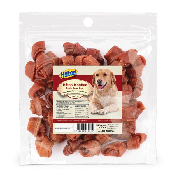 HILTON Knotted Duck Bone 6 cm - dog chew - 500g Image 1