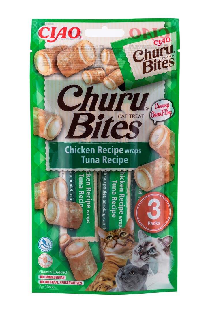 INABA Churu Bites Tuna with chicken - cat treats - 3x10 g Image 1