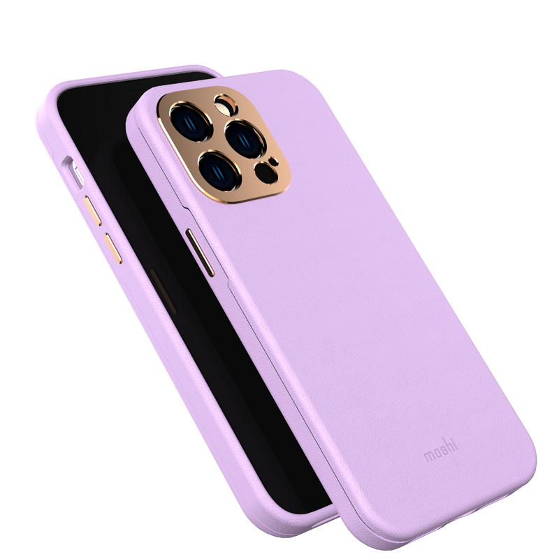 Moshi Napa Midnight - Leather case for iPhone 14 Pro Max (Lavender Purple) Image 1