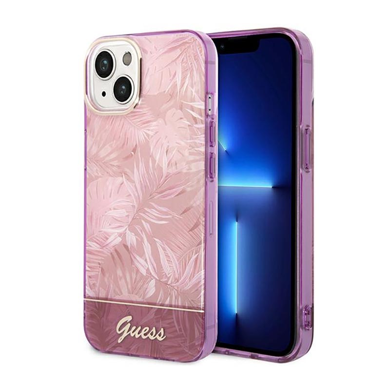 Guess Jungle Case - Case for iPhone 14 (Pink) Image 1
