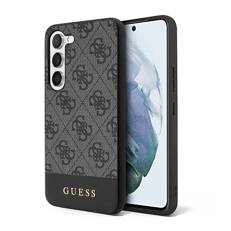 Guess 4G Bottom Stripe Metal Logo Collection - Case for Samsung Galaxy S23 (Black) Image 1