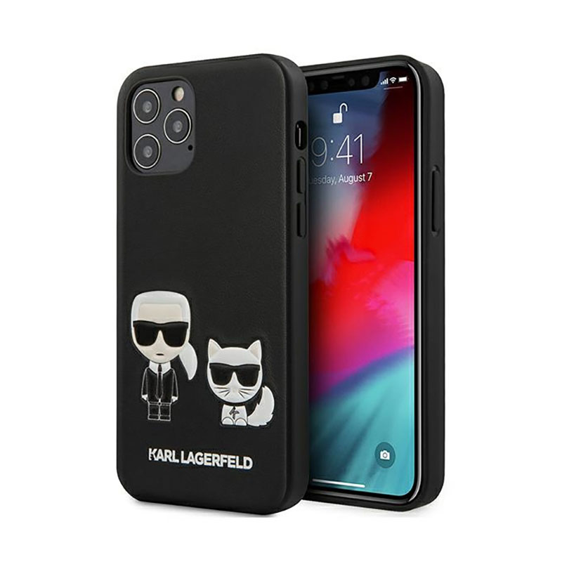 Karl Lagerfeld PU Leather Karl & Choupette Embossed - Case for iPhone 12 / iPhone 12 Pro (Black) Image 1