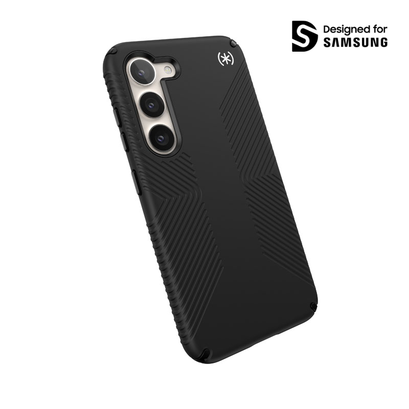 Speck Presidio2 Grip - Anti-slip case for Samsung Galaxy S23 (Black/Black/White) Image 1