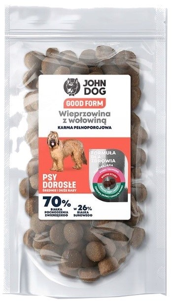 JOHN DOG Good Form Adult Pork with beef  - dry dog food - 120 g Image 1