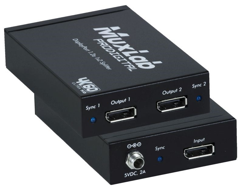 MUXLAB Splitter Displayport 1.2a 1x2 Hub, MST Image 1