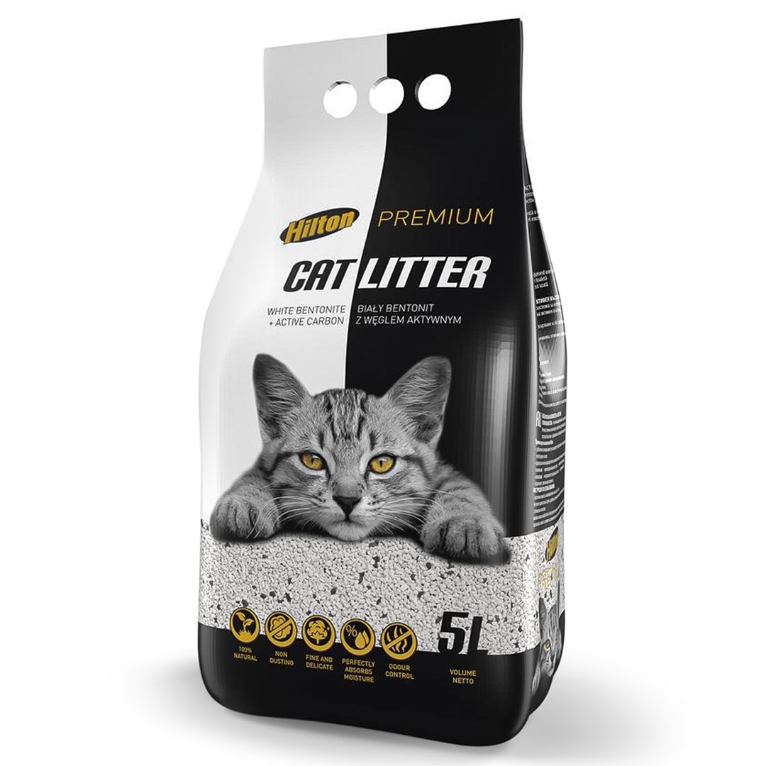 HILTON Bentonite with activated carbon White - cat litter - 5 l Image 1