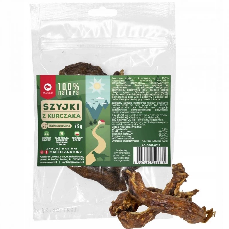 MACED Chicken Neck 100% Nature - Dog treat - 75 g Image 1