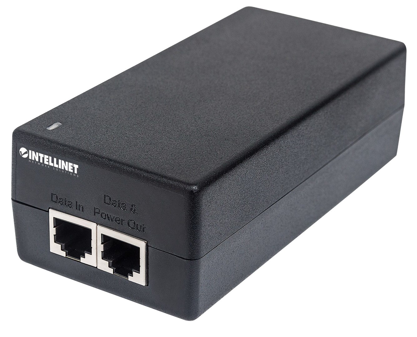 Intellinet Gigabit Ultra PoE+ Injector, 1 x 60 W Port, IEEE 802.3bt and IEEE 802.3at/af Compliant, Plastic Housing Image 1
