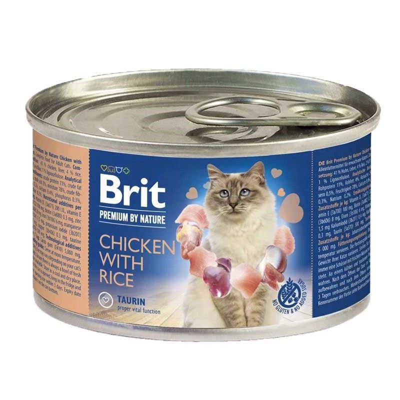 BRIT Premium by Nature Chicken with rice - wet cat food - 200g Image 1