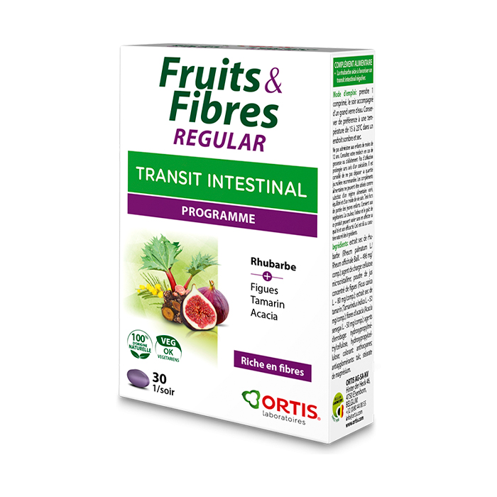 Ortis Fruits y Fibres Intestinal Transit 30 Tablets Image 1