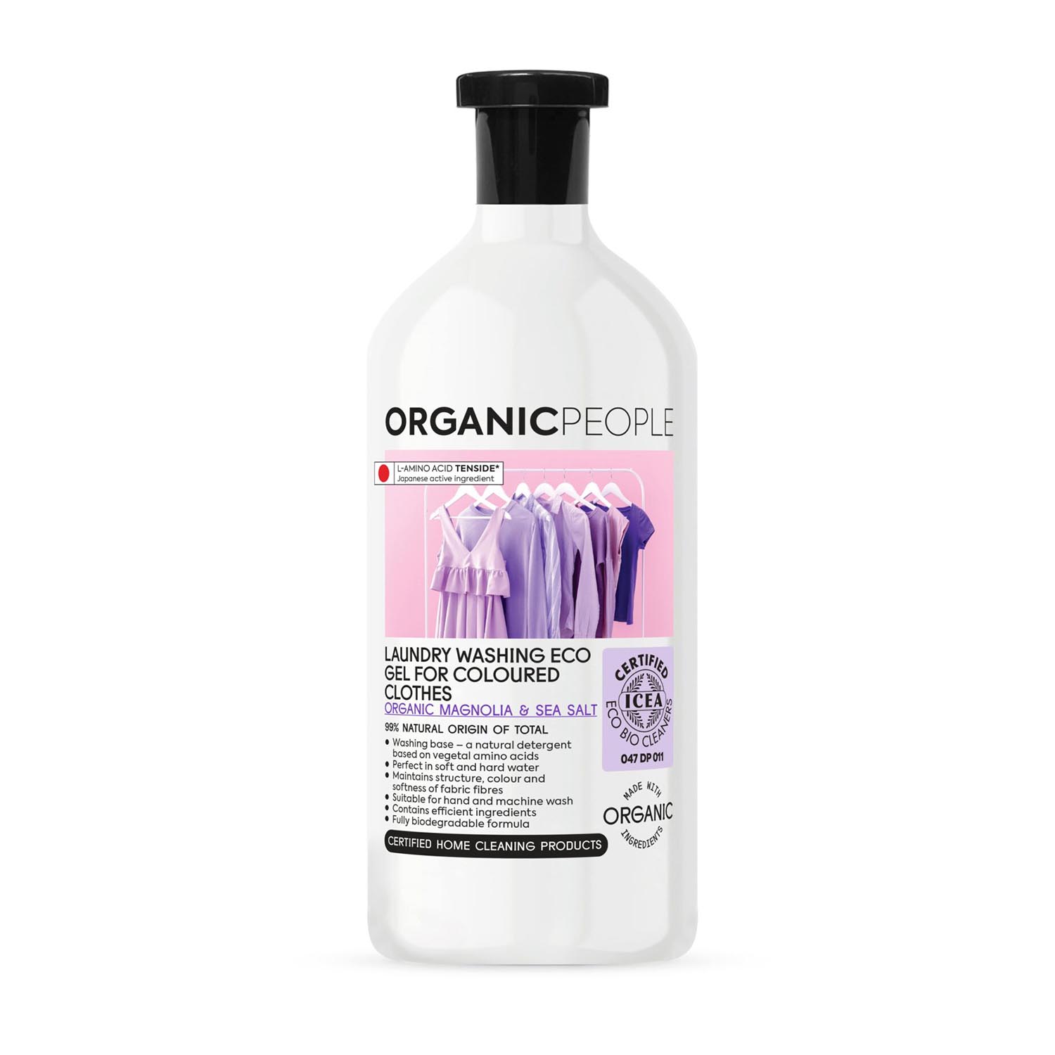 Organic People For Coloured Clothes Magnolia y Sea Salt Laundry Washing-Gel 200ml Image 1