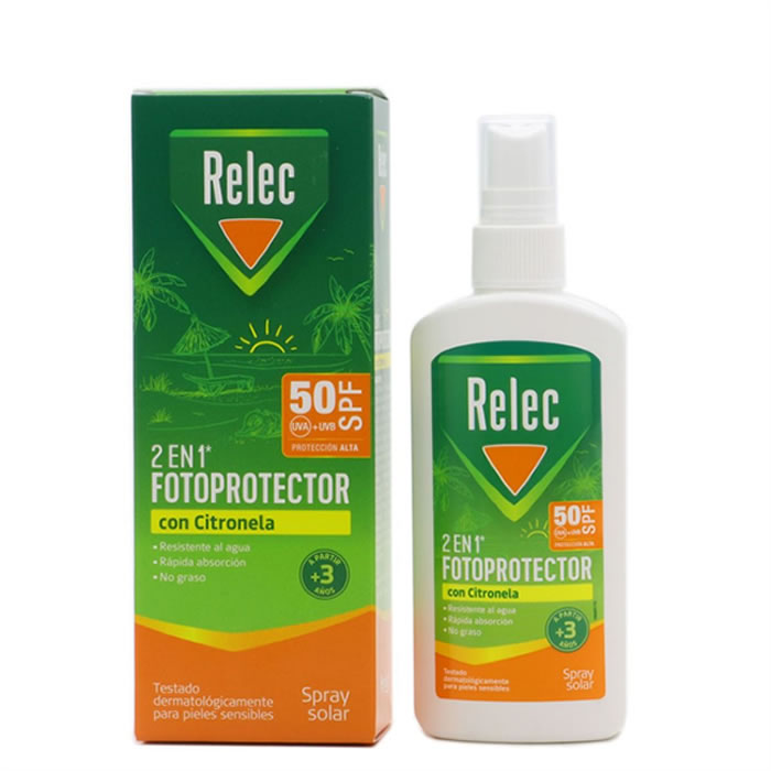 Relec Photoprotector 2 In 1 Citronella Spray Spf50 100ml Image 1