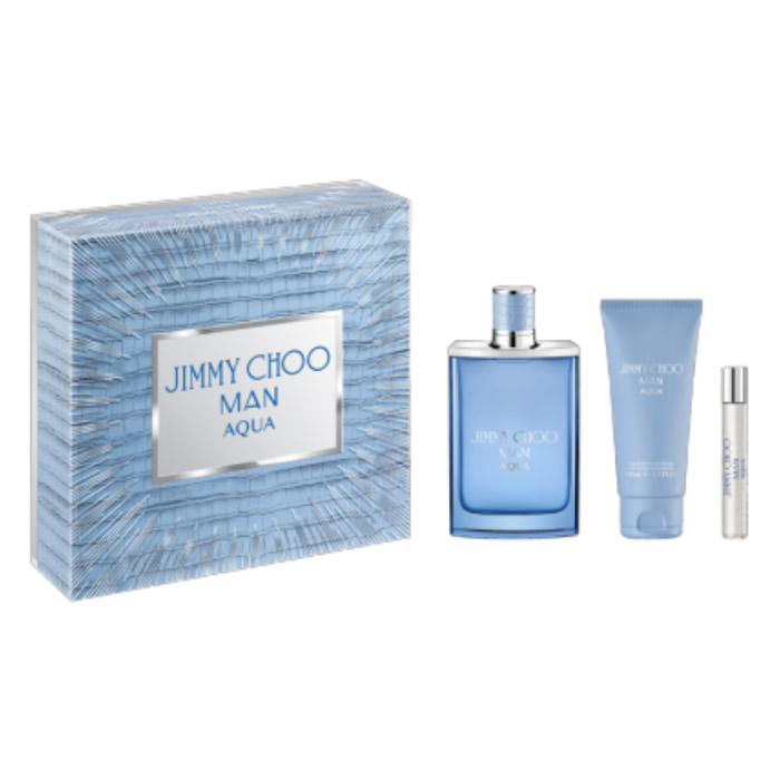 Jimmy Choo Man Aqua Eau De Toilette Spray 100ml Set 3 Pieces Image 1