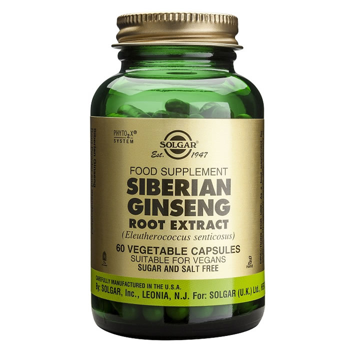 Solgar Spf Siberian Ginseng Root 60 Capsules Image 1