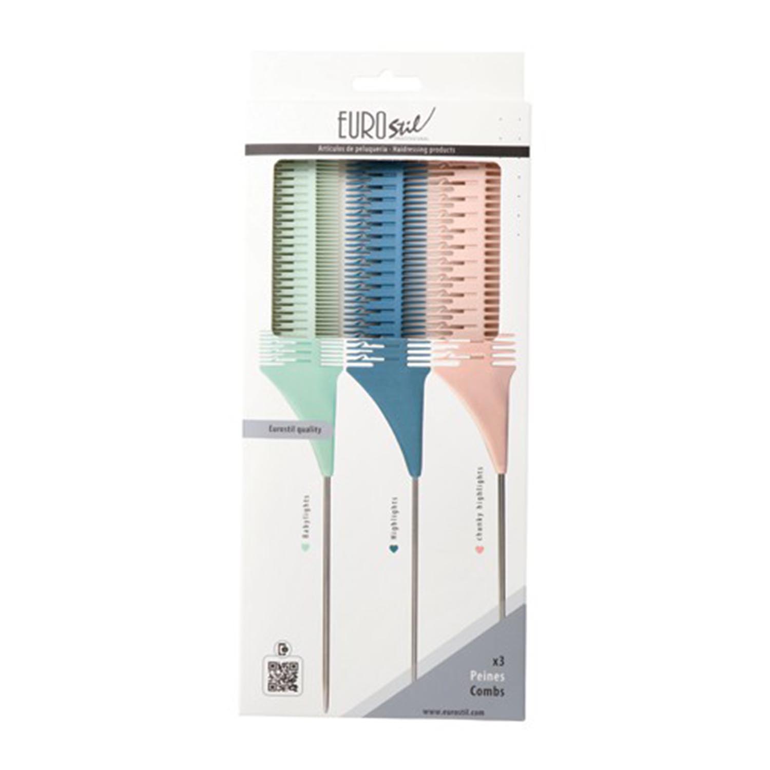 Eurostil Colores Set Peines Mechas 3un Image 1