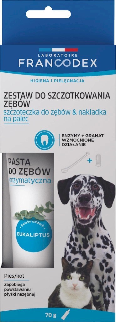 FRANCODEX Toothbrush and toothpaste for dog and cat - 70g Image 1