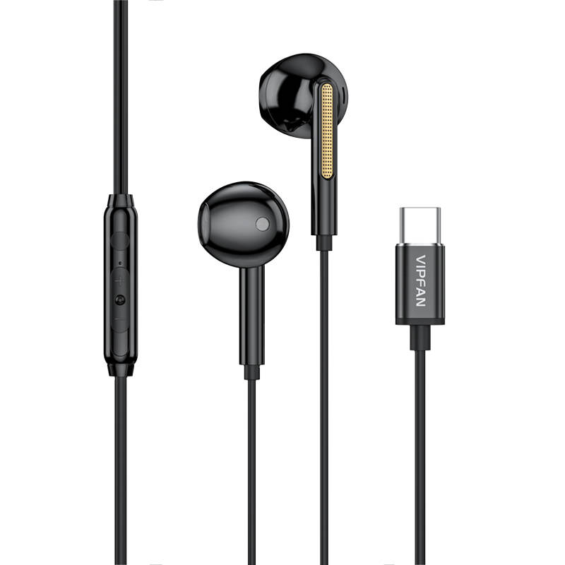 Wired in-ear headphones VFAN M11, USB-C (black) Image 1