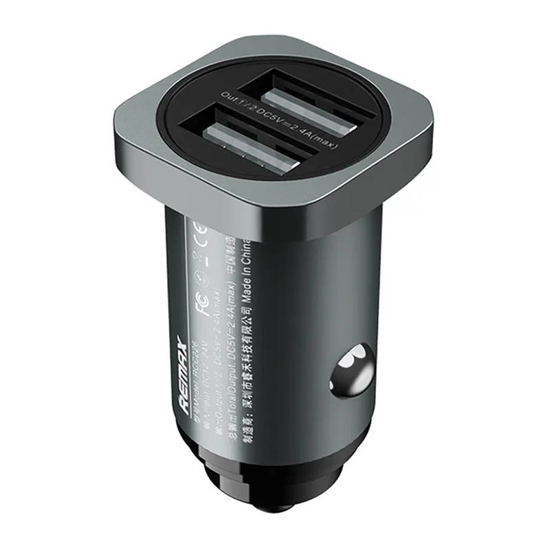 Remax Φορτιστής αυτοκινήτου 2xUSB, RCC226, 2.4A (Ανθρακί/Μαύρο) Image 1