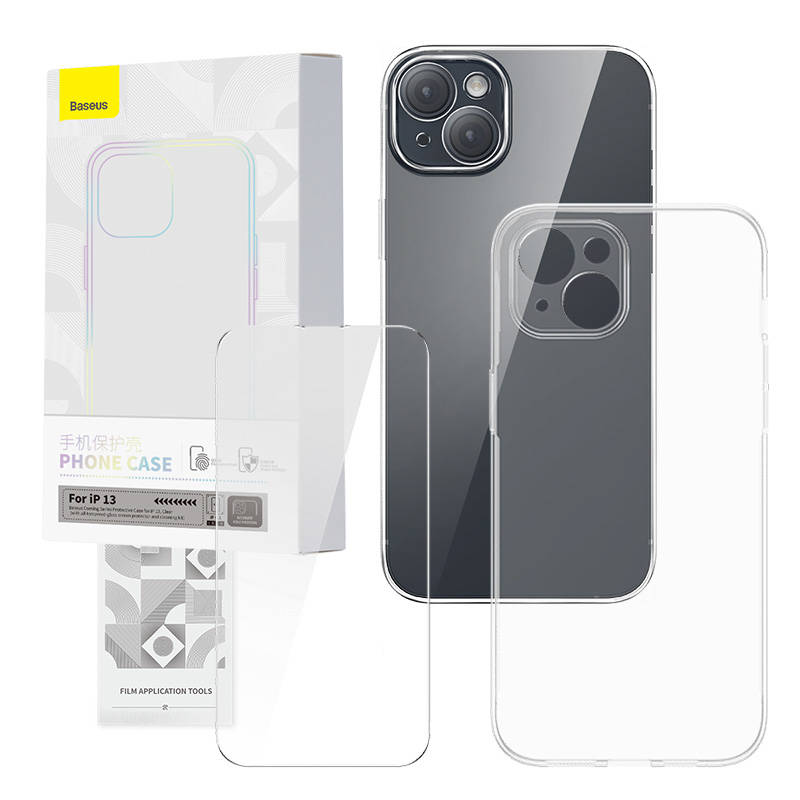 Baseus Θήκη και Προστατευτικό Οθόνης Tempered Glass Corning για iPhone 13 (Διαφανές) Image 1