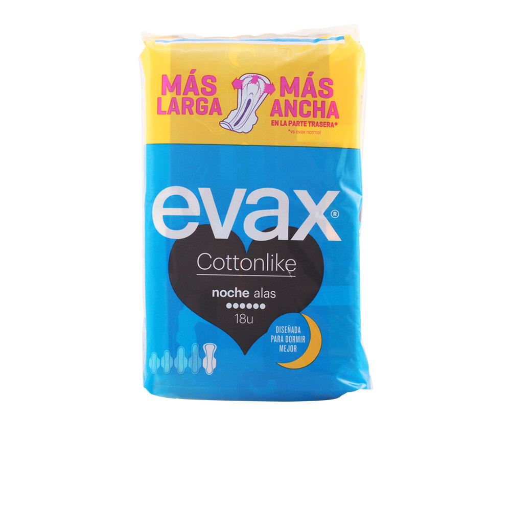 Evax Cottonlike Night With Wings Sanitary Towels 18 Units Image 1