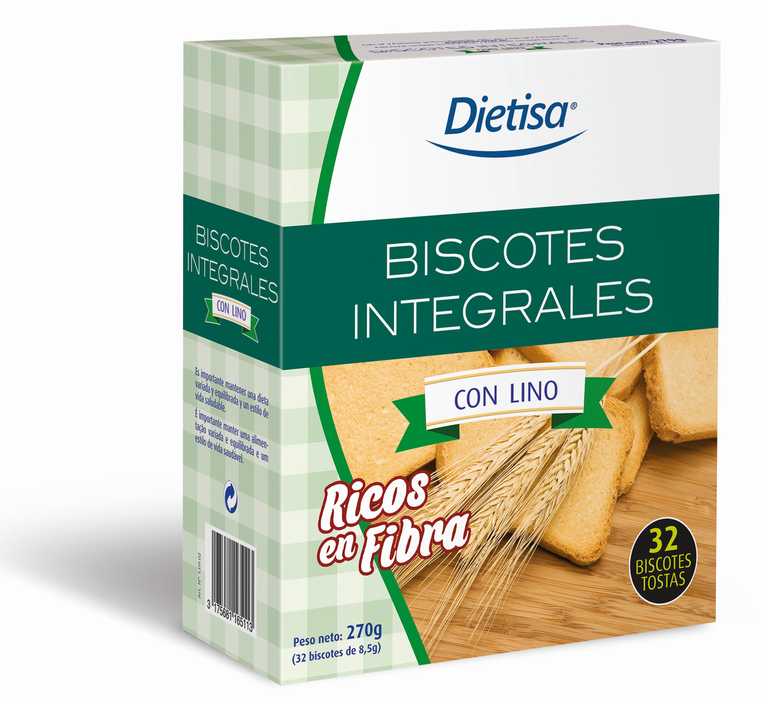 Dietisa Biscotes De Lino 32 Uds 270 Gramos Image 1