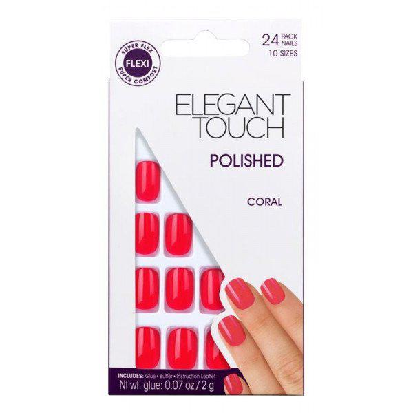 Elegant Touch Core Colour Nails With Glue Squoval Midnight Black 24 U Image 1