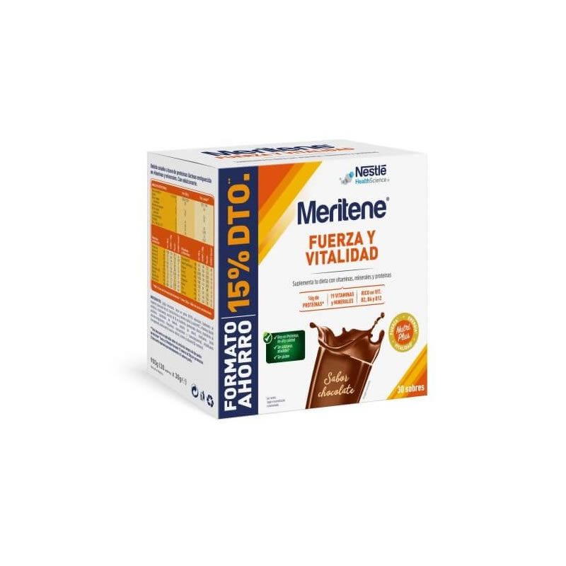 Meritene Strength And Vitality Chocolate Flavor 30 Sachets Image 1