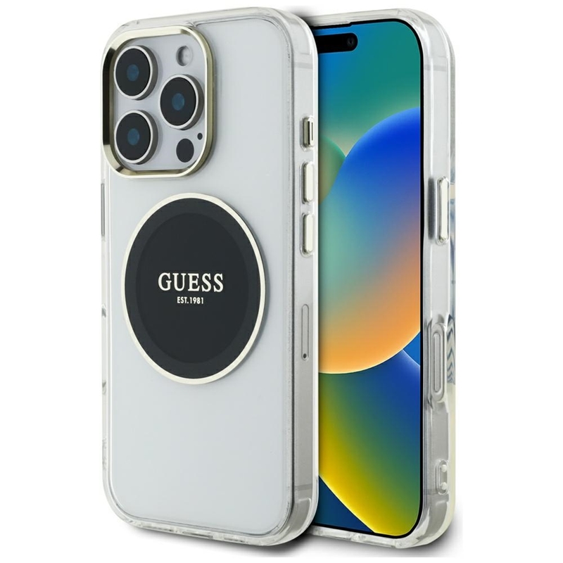 Guess IML Metal Colored Circle Classic Logo MagSafe - Case for iPhone 16 Pro Max (black) Image 1