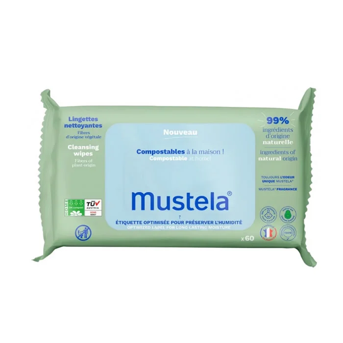 Mustela Cleansing Wipes with Avocado 60 Units Image 1