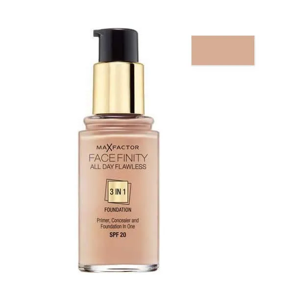 Max Factor Face Finity All Day Flawless 3 In 1 Foundation 45 Warm Almond Image 1