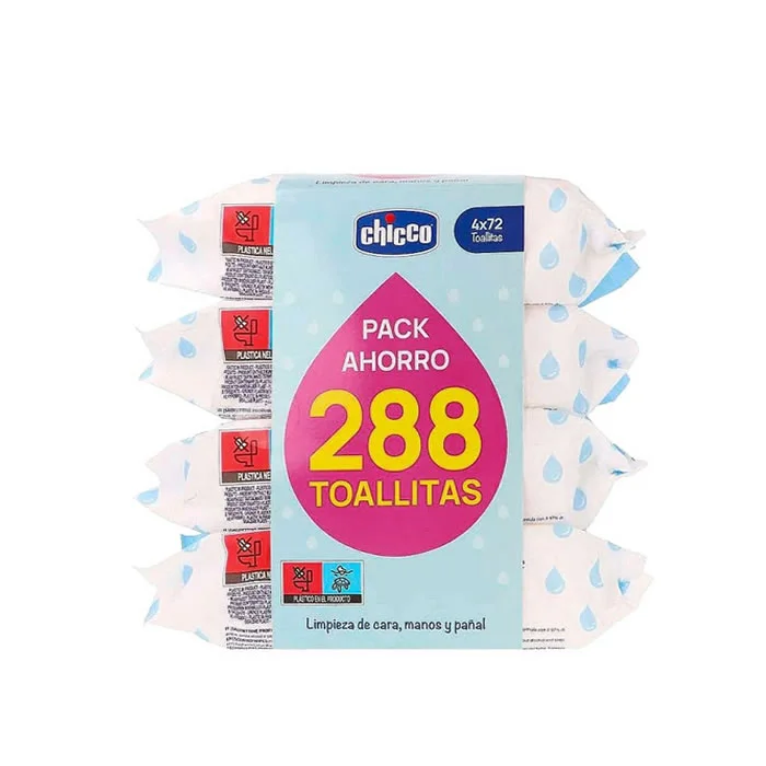 Chicco Wipes 4 X 72 Units Image 1