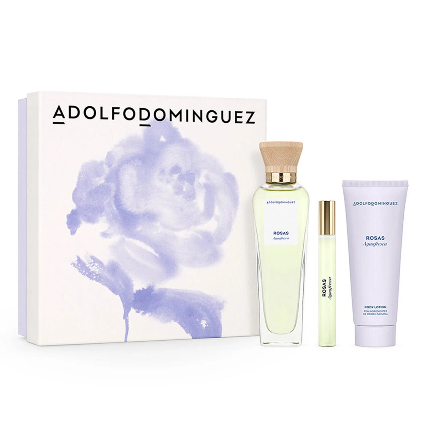 Adolfo Dominguez Agua Fresca De Rosas Eau De Toilette 120ml Spray Locion Corporal Perfumada 100ml Miniatura Eau De Parfum 10mlvaporizador Image 1