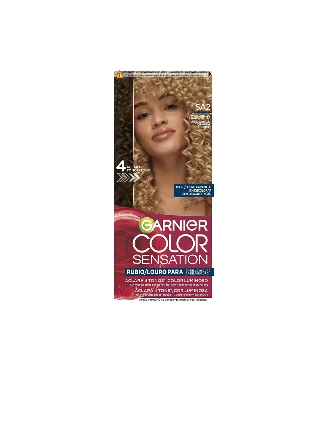 Garnier Color Sensation Tinte Rubio Luminoso Sin Decoloración Para Cabello Oscuro Louro Caramelo 5 U Image 1