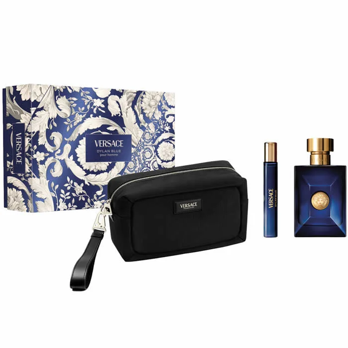 Versace Dylan Blue Pour Homme Eau de Toilette Spray 100ml Set 3 Pieces Image 1