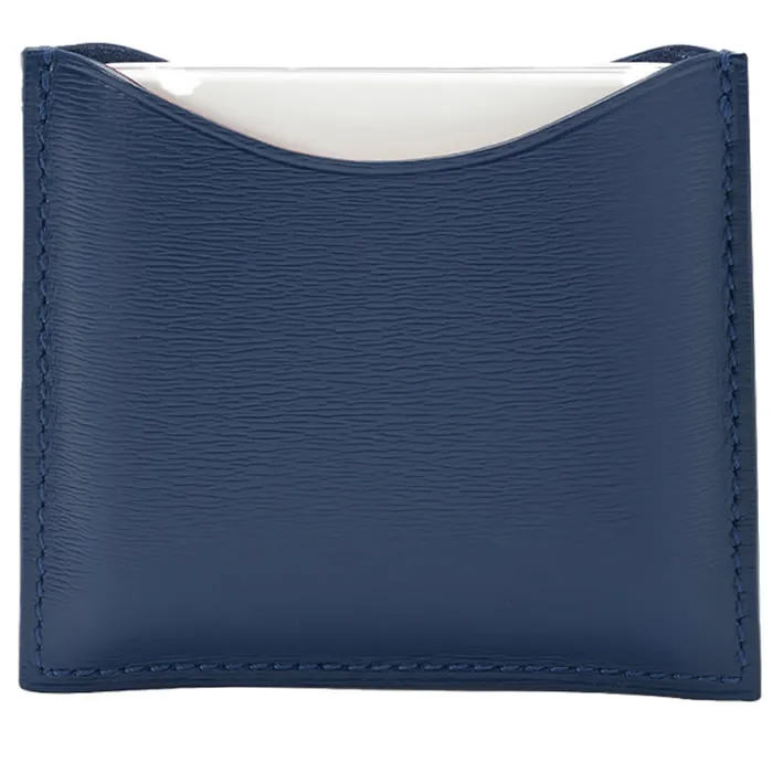 La Bouche Rouge Navy Blue Leather Compact Case Image 1