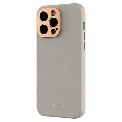 Moshi, Cover per iPhone 14 Pro Napa in pelle, Grigio 