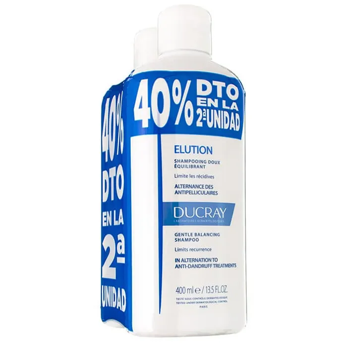 Ducray Elution Shampoo 2x400ml Image 1