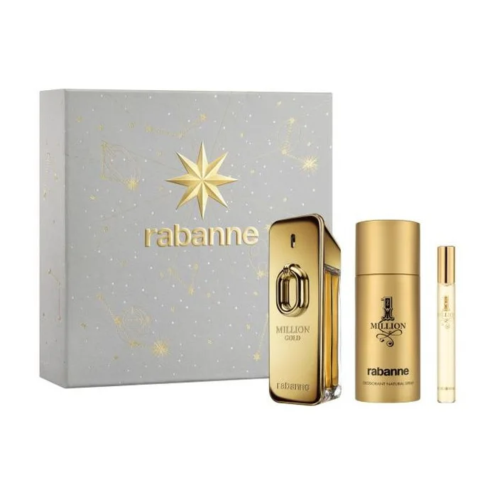Rabanne Million Gold Eau de Parfum Intense Spray 100ml Set 3 Pieces Image 1