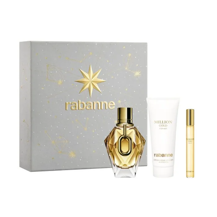 Rabanne Million Gold For Her Eau De Parfum Spray 90ml Set 3 Pieces Image 1
