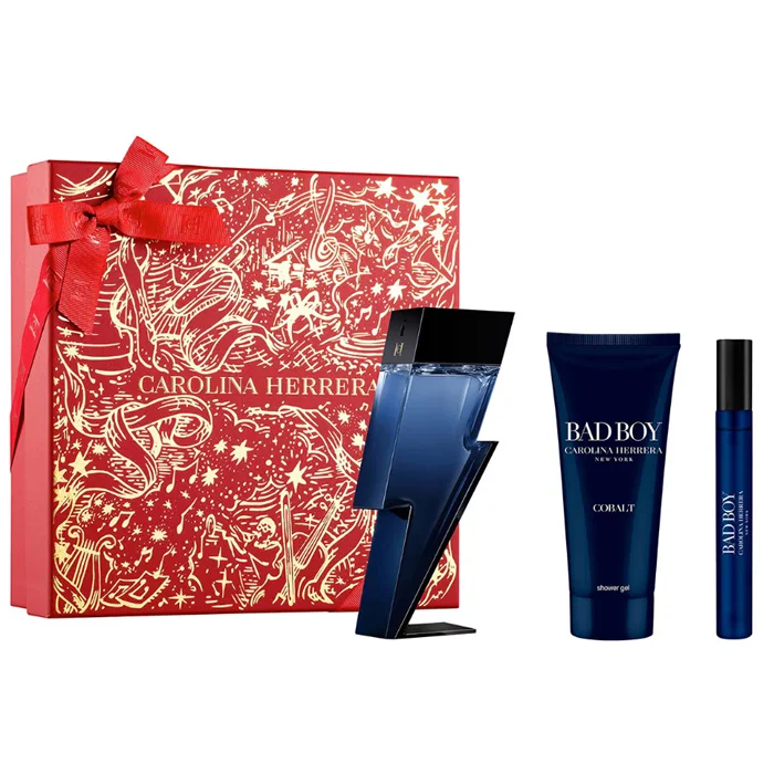 Carolina Herrera Bad Boy Cobalt Eau De Perfume Spray 100ml Set 3 Pieces Image 1