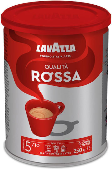 Lavazza Lavazza Καφές Qual Rossa Αλεσμένος Μεταλλικό Κουτί 250gr