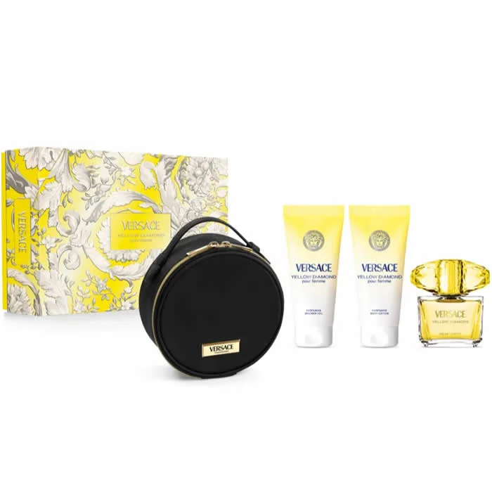 Versace Yellow Diamond Eau De Toilette Spray 90ml Set 4 Pieces Image 1