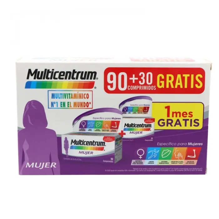 Multicentrum Women Pack 90 + 30 Tablets Set 2 Pieces Image 1