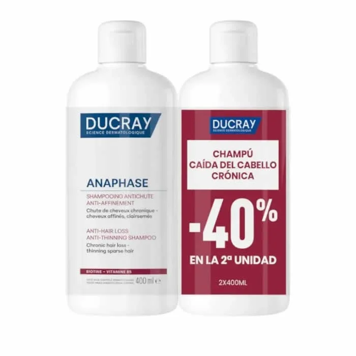 Ducray Anaphase Chronic Hair Loss Anti-Thinning Shampoo 2x400 ml Image 1