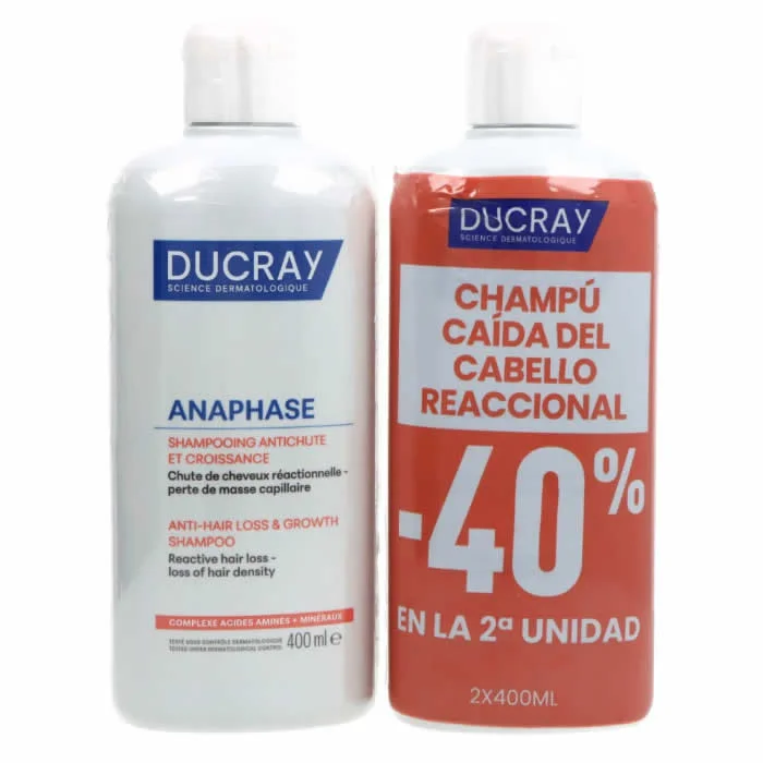 Ducray Anaphase Champú Caída Del Cabello Reaccional 2x400ml Image 1